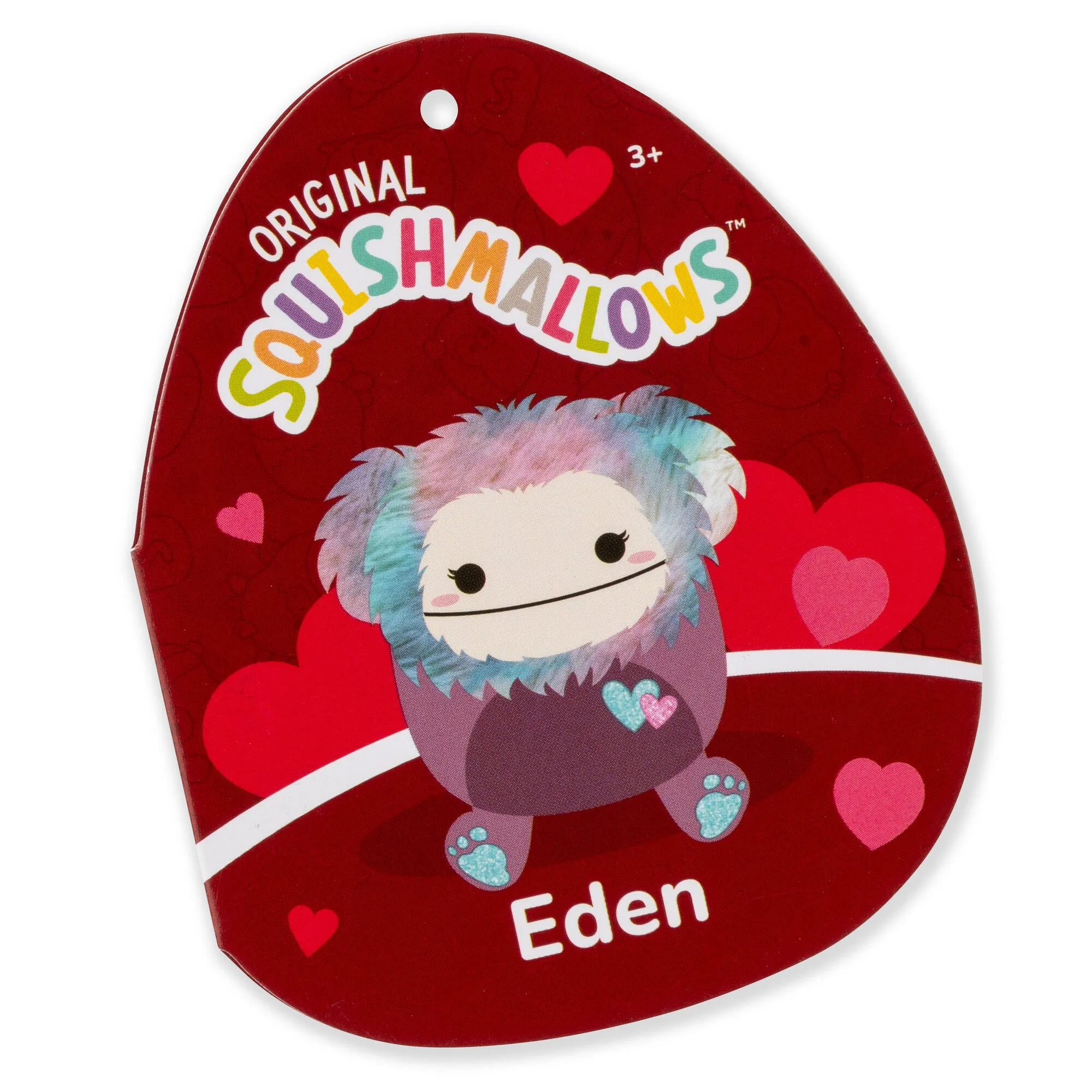 Squishmallows Valentines 3.5 Inch Plush Clip-On  Eden The Bigfoot