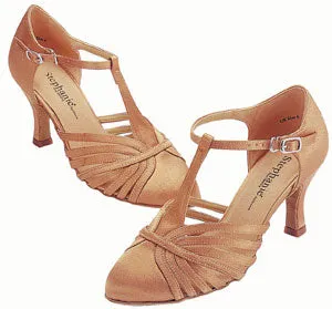 Stephanie Dance Shoes, 15015-65, Dark Tan Satin, 2” & 2.5” Heel