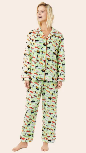 Sushi Flannel Pajama - Wasabi