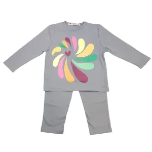 Teddy Bear - Color Petals Girls Pajama