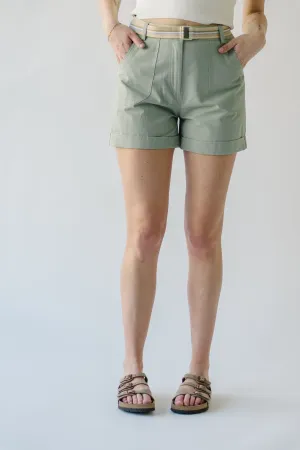 The Daley Folded Hem Shorts in Light Olive