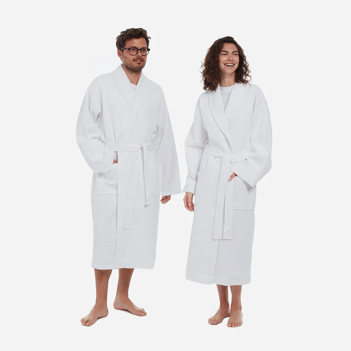 Unisex Organic Cotton Waffle Bathrobe