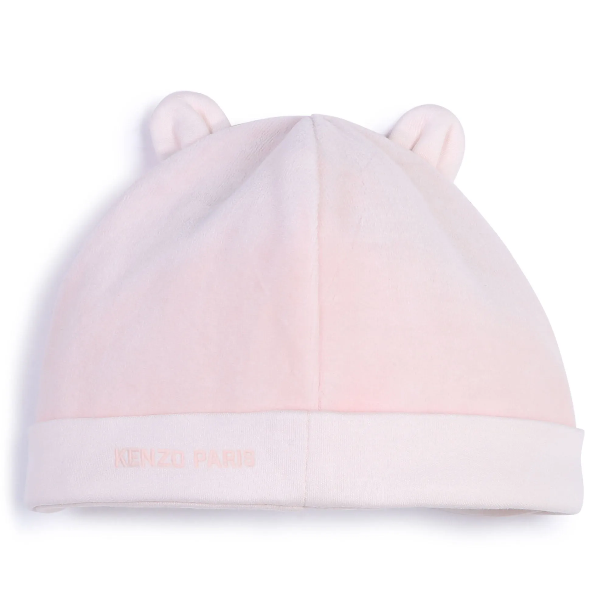 Veiled Pink Velour Footie   Hat   Bib Set