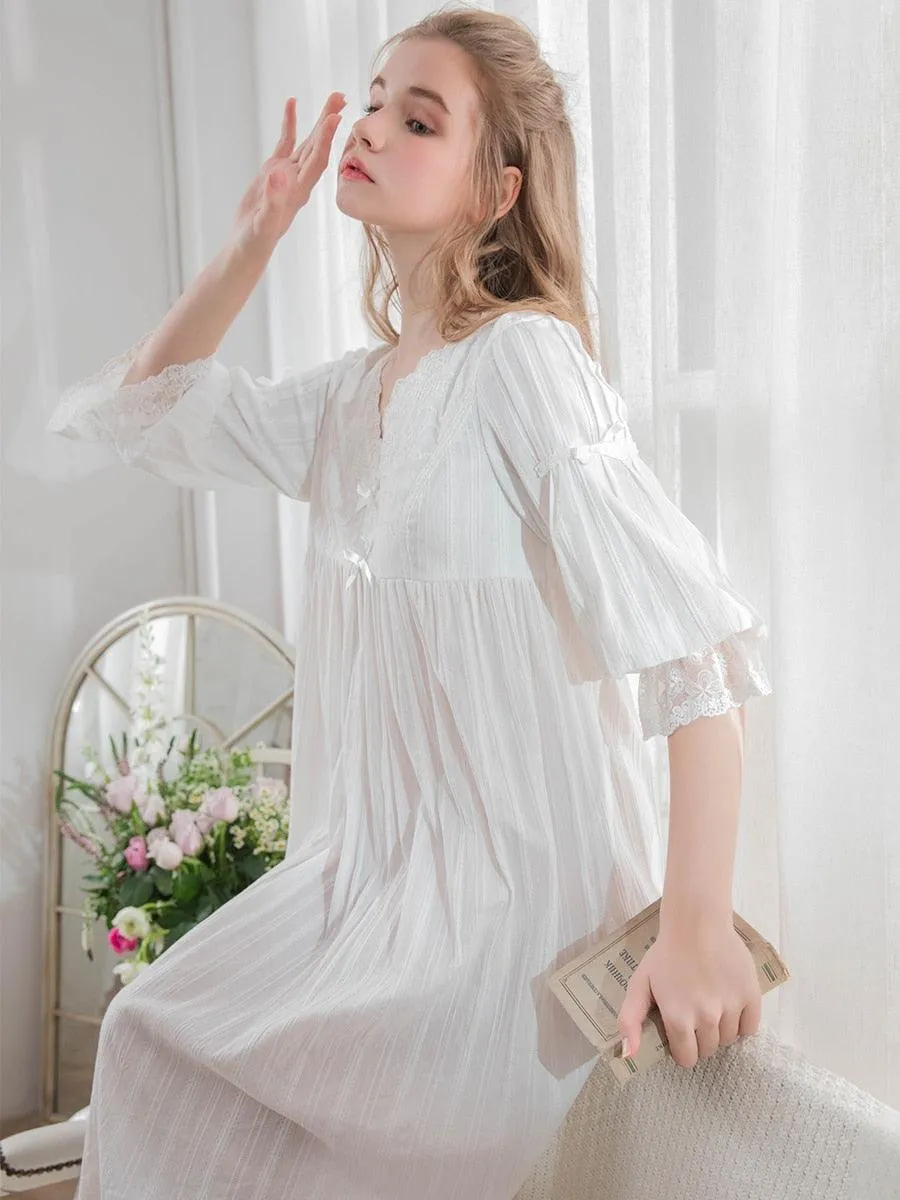 Victorian Nightgown, Vintage Cotton Nightgown