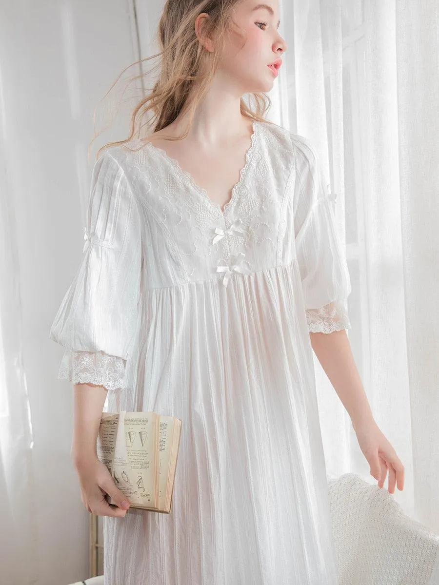 Victorian Nightgown, Vintage Cotton Nightgown